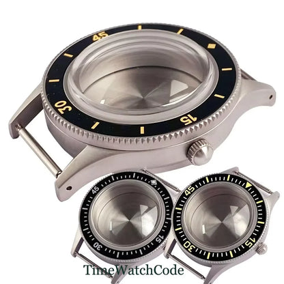 50 FATHOMS Fit NH34 NH35 NH36 NH38 NH70 NH72 ETA2824 PT5000 SW200 Watch Case Double Bow Sapphire Crystal 20BAR Sandblasted 40mm
