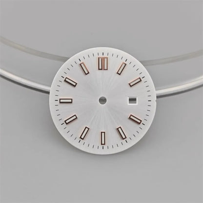 24.5MM Watch Dial Green Luminous Logbook Faces Women's Mechanical Watch Accessories for NH05 /NH06 Movement for 31mm Case