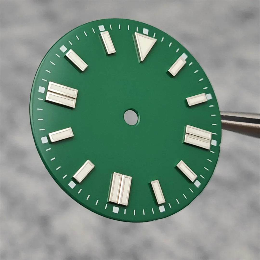 28.5mm Watch Dial Colorful Enameled Surface with Green Luminous Watch Faces for NH35/ ETA2836/ 8215 Mechanical Movement