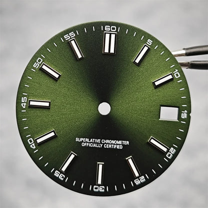 NH35 Watch Dial 28.5mm Log Modified Dial BGW9 Blue Green Luminous Watch Face Modified Watch Accessories for NH35 NH36 movements