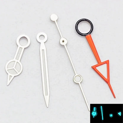 RICHUS NH34 GMT Watch Hands Silver/Black/Gold/RoseGold Blue Luminous Fit NH34 Movement Watch Accessories