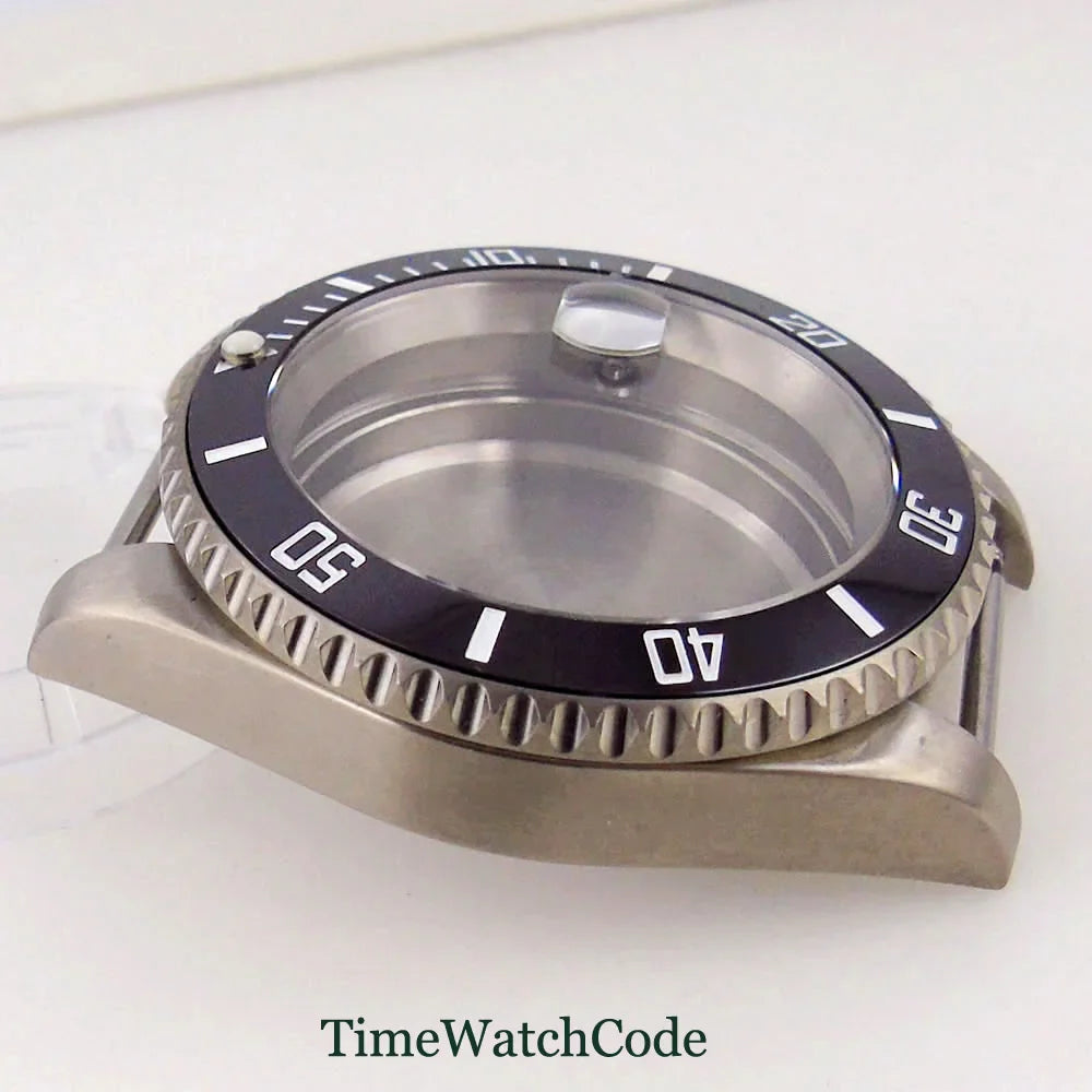 Titanium Watch Case 40mm Sub Diver  200m Waterproof Fit for NH35 NH36 ETA2824 PT5000 Antiallergry Sapphire Crystal Screw-in Crown