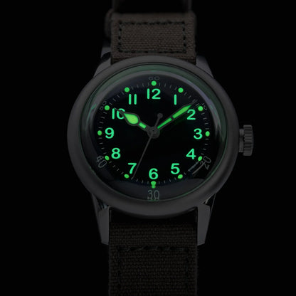 THORN SHY040 A11 Titanium Pilot Watch Military Retro NH35 AR Sapphire Luminous bullet in the back