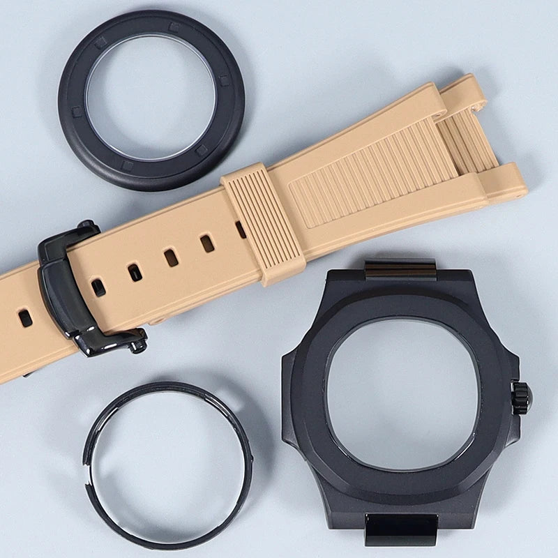 Silver/Black/Rose Gold 40mm Watch Cases Strap Parts Sapphire Glass For NH35 NH36 NH34 NH38 NH72 Movement 30.8mmDial Mod Nautilus