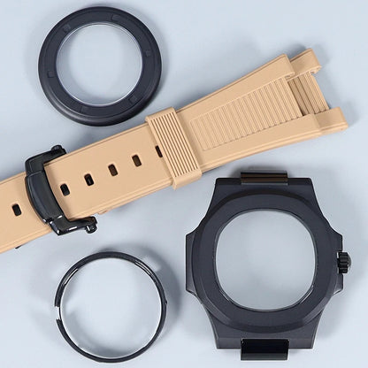 Silver/Black/Rose Gold 40mm Watch Cases Strap Parts Sapphire Glass For NH35 NH36 NH34 NH38 NH72 Movement 30.8mmDial Mod Nautilus