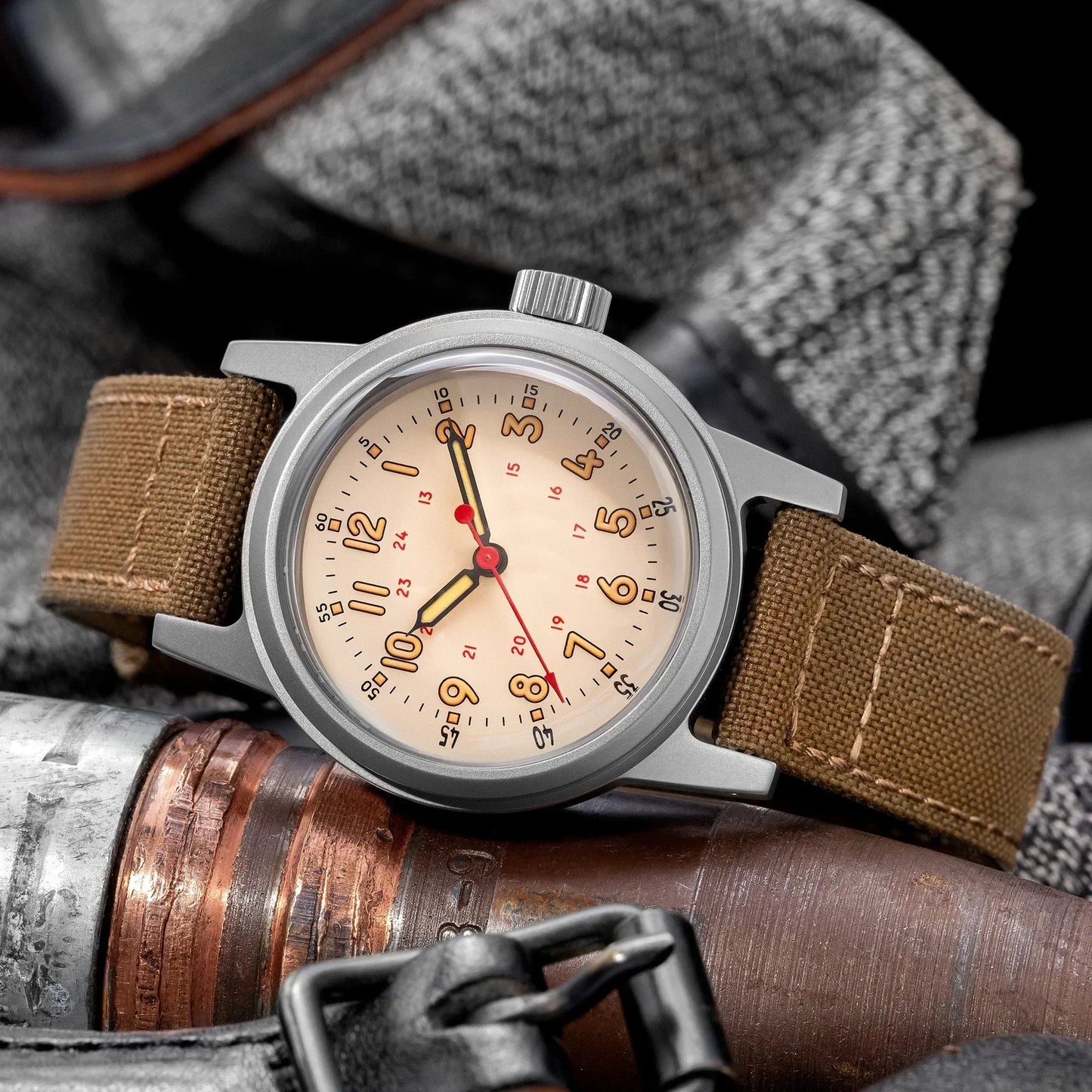 THORN SHY043 36mm  NH35 Automatic Retro Field Military Watch C3 Luminous 10bar