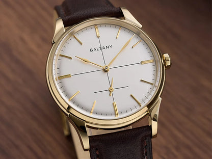 Baltany Dress Watchse Man S4092 Leather Straps Crosshair 38.5mm Dial Small Seconds Hand-Winding Mechanical luxury Wristwatches