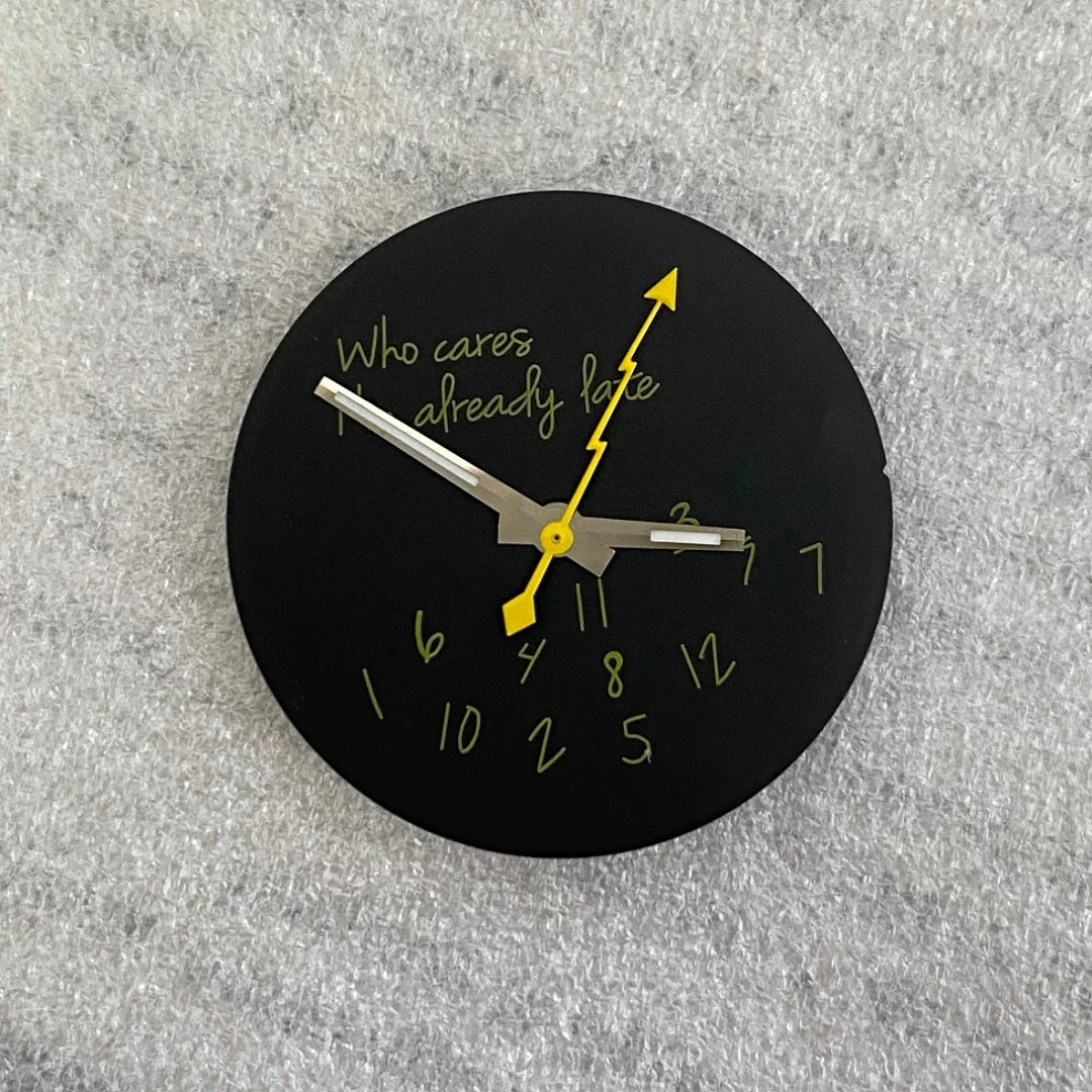 New Log Modified Watch Face 28.5mm DIY Watch Dial Fits NH35/4R36 Movement Who Cares Lt's Already Late Watch Accessories