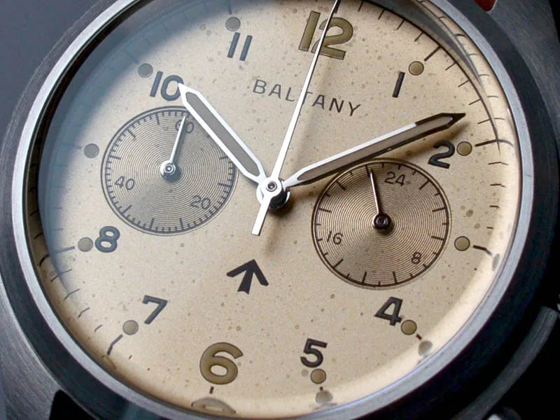 Customizable Watch Baltany 39mm Vk64 Quartz  Military watch Chrono RAF 6BB Homage Multifunction Chronograph 5bar AR Sapphire Swiss Lume