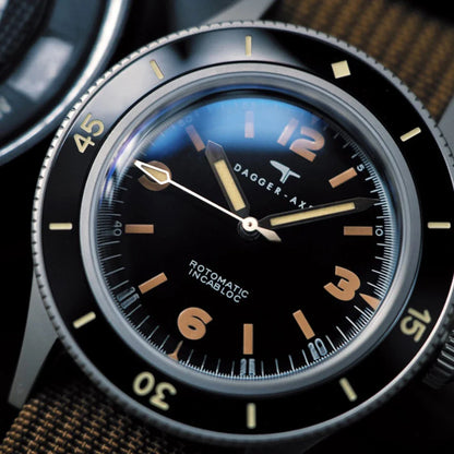 DAGGER-AXE 50 Fathoms Watch NH35 Movt  K9 Mineral Crystal TR900 C3 Luminous 20bar diver 40MM