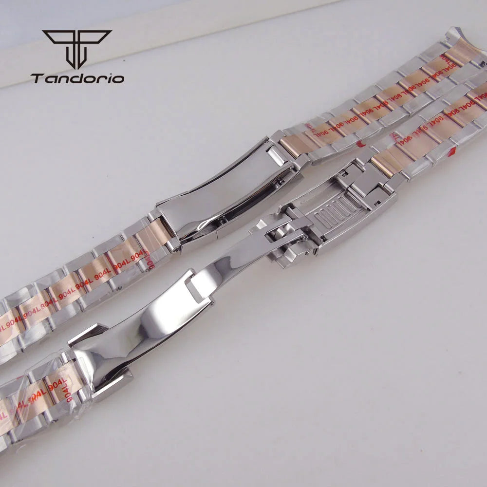 20mm Watchband Bracelet 316L Stainless Steel Rose Gold Silver Two Tone Mid-polished Accessories Fit for SUB Wristwatch Case