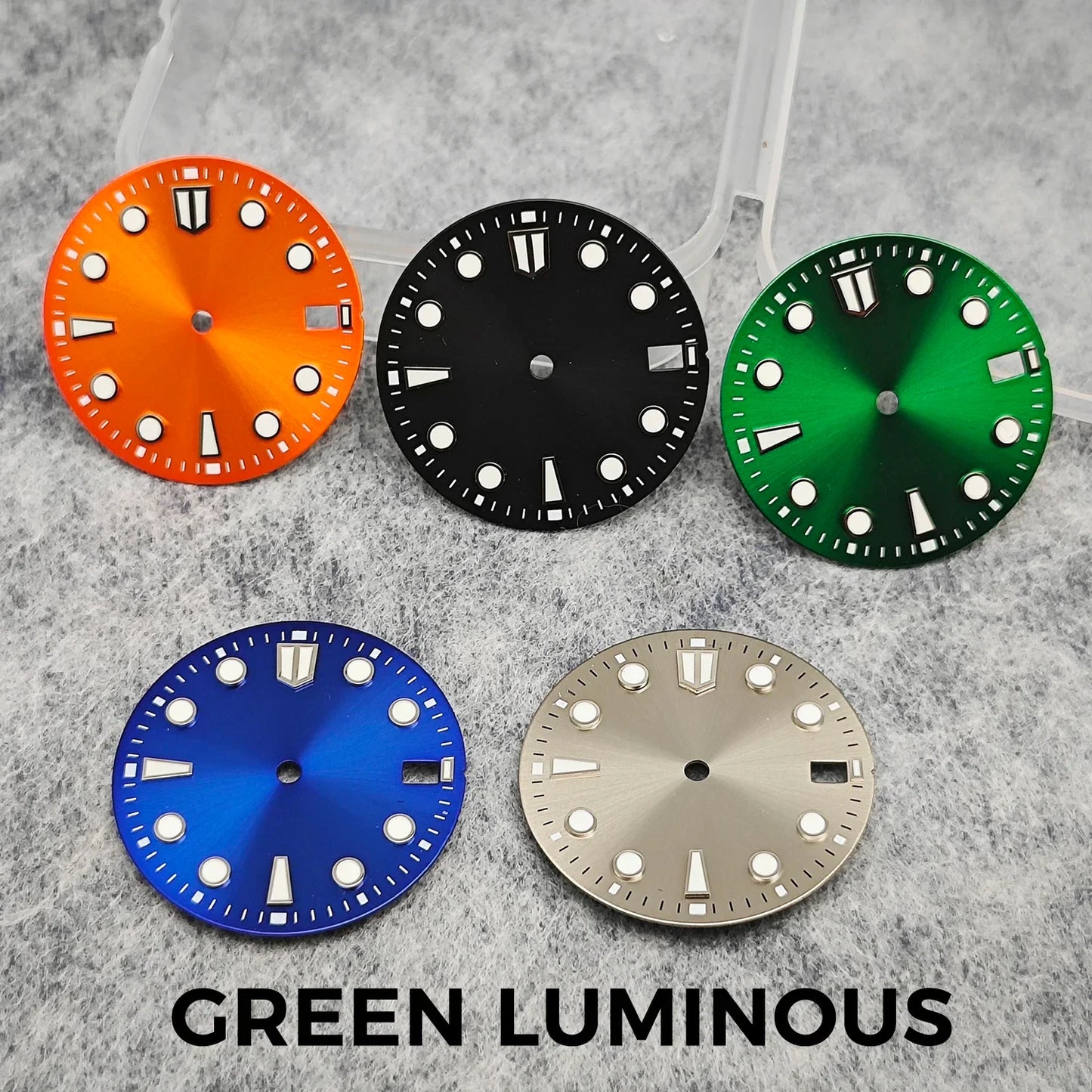 New 28.5mm Watch Dial BGW9/C3 Blue Green Luminous Watch Faces Sunray Dial Watch Accessories for NH35/NH36/4R/7S Movement