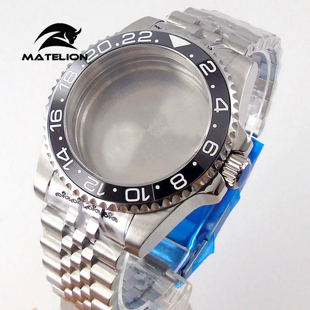Matelion 200M Diving Case 40mm Fit NH35 NH36 NH34 GMT ETA 2824 PT5000 Watch Case Jubilee Bracelet Sapphire Glass Slide Buckle