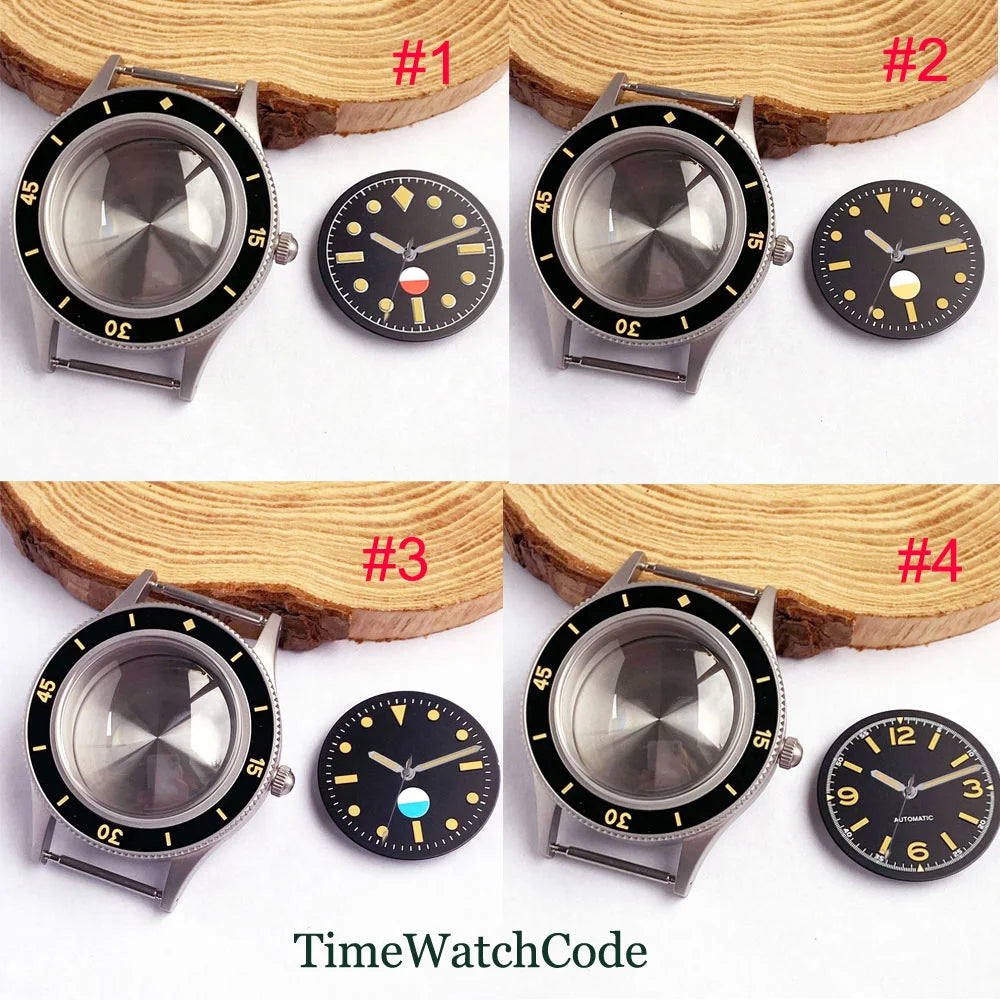 50 FATHOMS Fit NH34 NH35 NH36 NH38 NH70 NH72 ETA2824 PT5000 SW200 Watch Case Double Bow Sapphire Crystal 20BAR Sandblasted 40mm