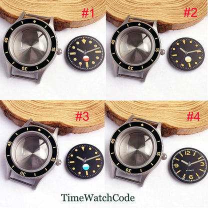 50 FATHOMS Fit NH34 NH35 NH36 NH38 NH70 NH72 ETA2824 PT5000 SW200 Watch Case Double Bow Sapphire Crystal 20BAR Sandblasted 40mm