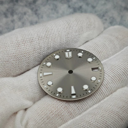 New 28.5mm Watch Dial BGW9/C3 Blue Green Luminous Watch Faces Sunray Dial Watch Accessories for NH35/NH36/4R/7S Movement