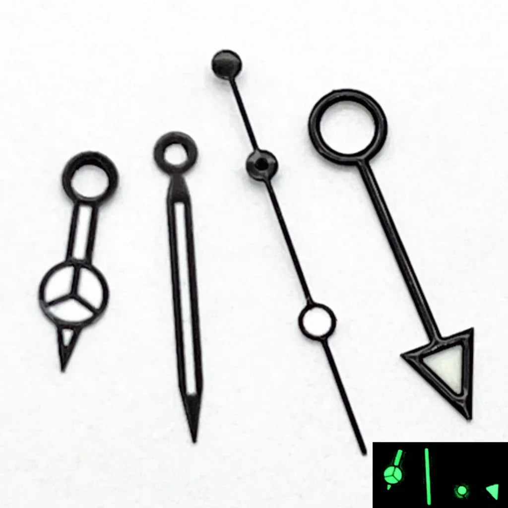 RICHUS NH34 GMT Watch Hands Silver/Black/Gold/RoseGold Blue Luminous Fit NH34 Movement Watch Accessories