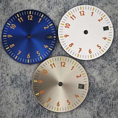 28.5MM Watch Dial NH35 Digital Dial Green Luminous Watch Faces Watch Modification Accessories for NH35/ NH36/ 4R/ 7S Movement