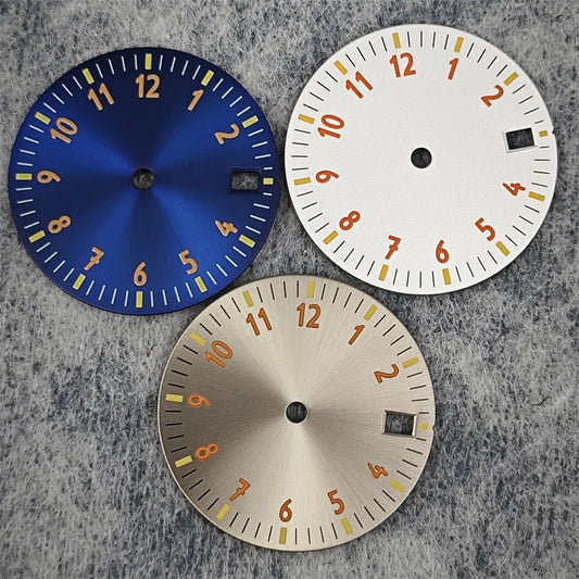 28.5MM Watch Dial NH35 Digital Dial Green Luminous Watch Faces Watch Modification Accessories for NH35/ NH36/ 4R/ 7S Movement