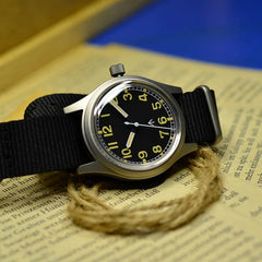Custom logo available Baltany 36MM W10 Military Watch Man S2005 Waterproof Sterile Dial NH38 Automatic Ar Sapphire  10bar Swiss Lume