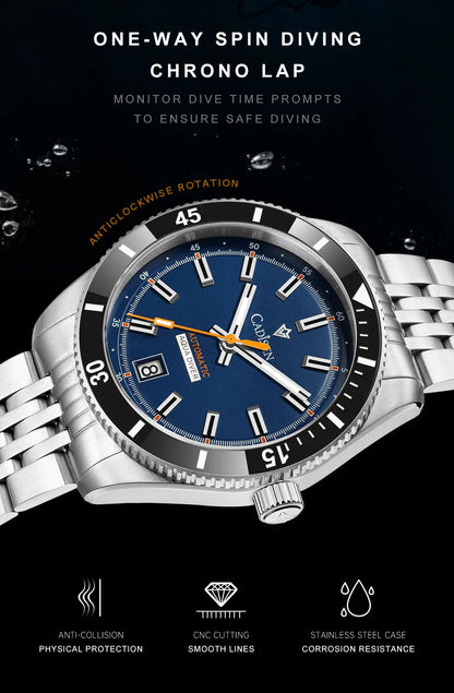 CADISEN C8237 Dive Watch BB58 Japan NH35A Ceramic Bezel 10Bar AR sapphire 40MM