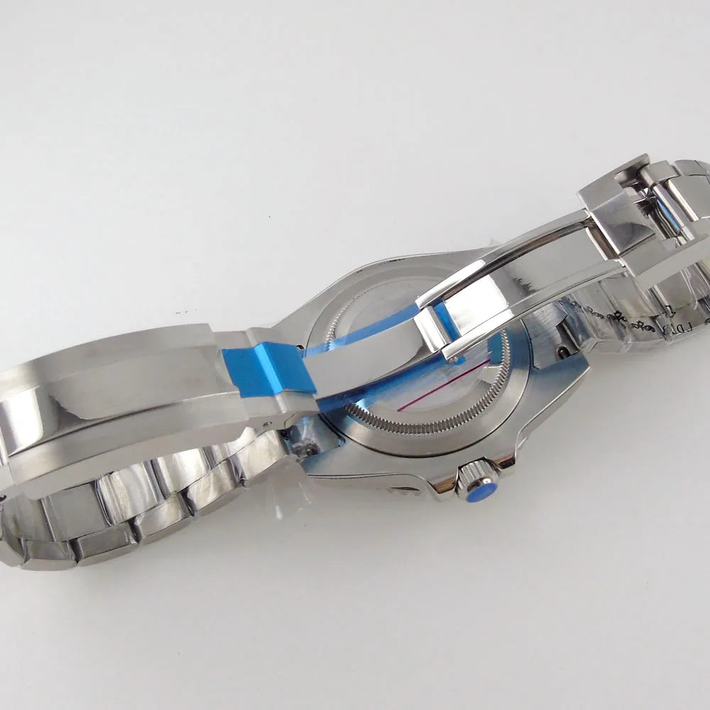 Tandorio Submariner Watch TD203R NH35A Red Sunburst 40mm 200M Diver Rotating Bezel Sapphire