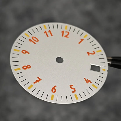 28.5MM Watch Dial NH35 Digital Dial Green Luminous Watch Faces Watch Modification Accessories for NH35/ NH36/ 4R/ 7S Movement