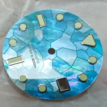 29mm Watch Parts White Blue Black Watch Dial Mother Of Pearl Fragment Pattern Fit NH35 NH36 Automatic Mens Watch Accessories