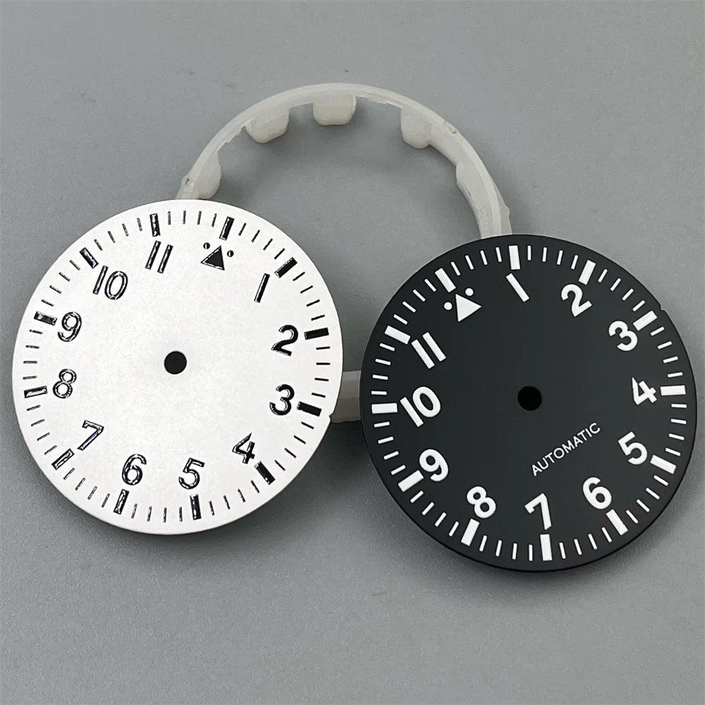 29mm Watch Dial White Black Blue Dial Green Luminous Fit NH35 NH36 ETA2824 Mingzhu DG2813 Miyota8215 PT5000 Movement