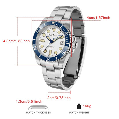 CADISEN C8238 Submariner Diver NH35 Automatic Ceramic Bezel Sapphire 10Bar