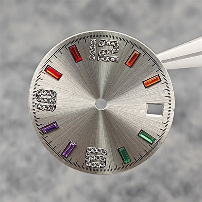 28.5mm Watch Parts Watch Dial Sun Pattern Rainbow Scale Watch Faces Modification Accessories for NH35/NH36/4R/7S Movement