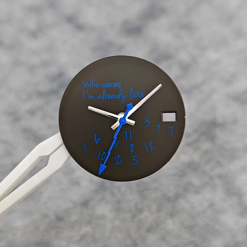 28.5mm Dial+hands Nh35 Nh36 Dial Suitable "Who Cares, I'm Already Late" Dial For NH36/35 Movement Watch Accessories