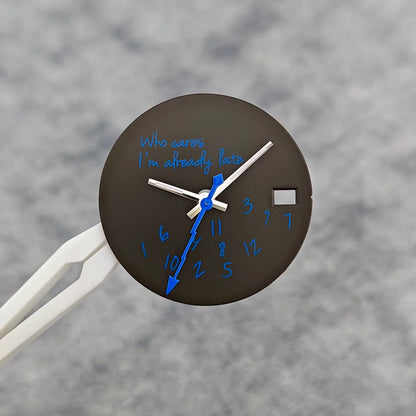 28.5mm Dial+hands Nh35 Nh36 Dial Suitable "Who Cares, I'm Already Late" Dial For NH36/35 Movement Watch Accessories
