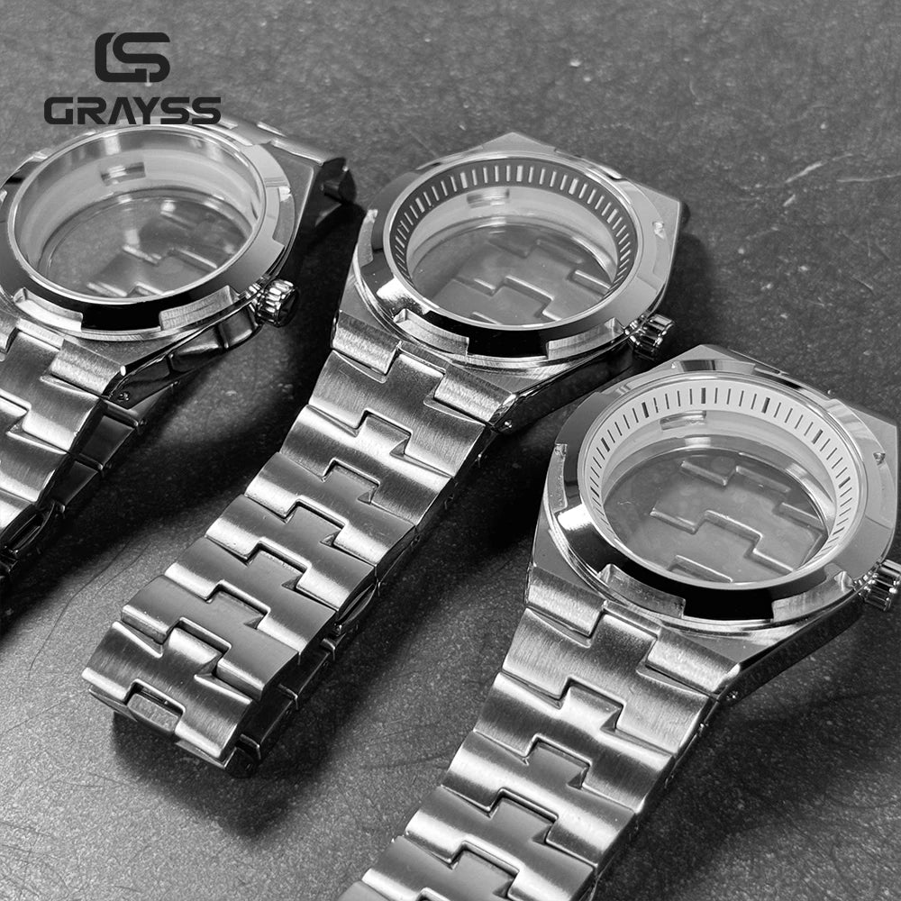 Fit Overseas Serieswatch case 41mm NH34 NH35 NH36 NH70 NH72 Movement elegant Men's Watch Part Mod for 28.5mm dial