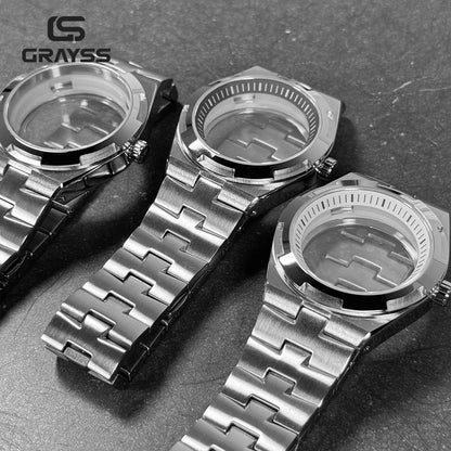 Fit Overseas Serieswatch case 41mm NH34 NH35 NH36 NH70 NH72 Movement elegant Men's Watch Part Mod for 28.5mm dial