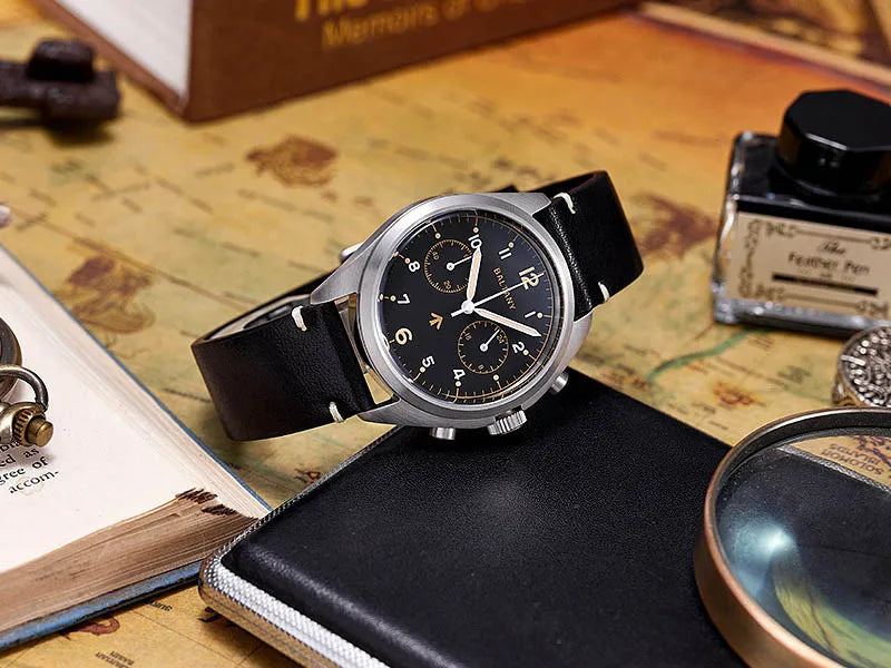 Customizable Watch Baltany 39mm Vk64 Quartz  Military watch Chrono RAF 6BB Homage Multifunction Chronograph 5bar AR Sapphire Swiss Lume