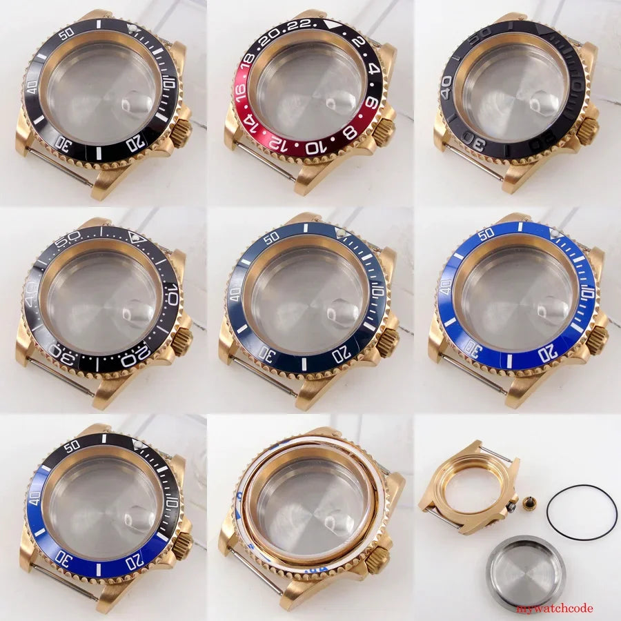 40mm CUSN8 Bronze Case 200M Waterproof Dive SUB Water Ghost Watch Case for NH34 NH35 NH36 NH38 NH39 NH70 NH72 ETA2824 PT5000 Bronze Insert