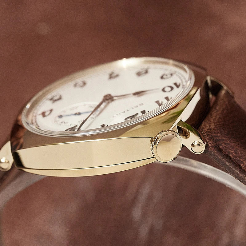 Baltany Dress Watch Man 4046G ST1701 Automatic Gold Case Stainless Steel Square Retro 1921 Homage Mechanical Wristwatch Man