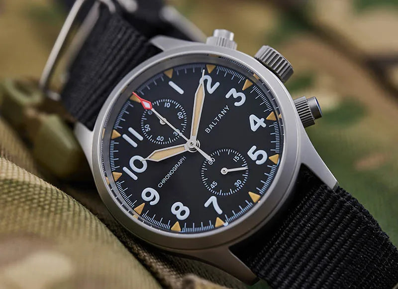 Customizable Baltany Chronograph Watch S5033 39MM Military Quartz Watch VK61  AR Sapphire 100M Waterproof  Swiss Lume