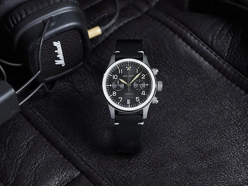 Customizable watch Baltany Military Chronograph watch S5057 Retro Quartz VK64 10ATM  Swiss Lume AR Sapphire