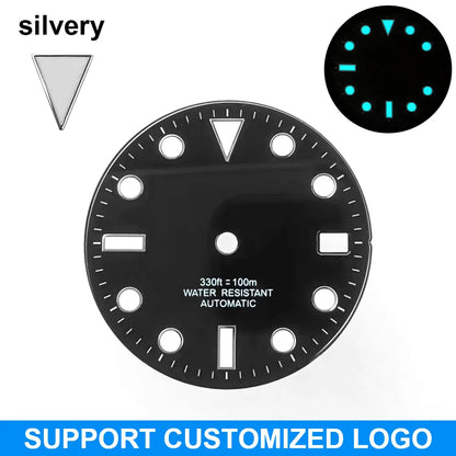 28.5mm diameter dial suitable for NH-34/35/36 movements GMT Luminous dial customization LOGO/name DIY dial watch parts