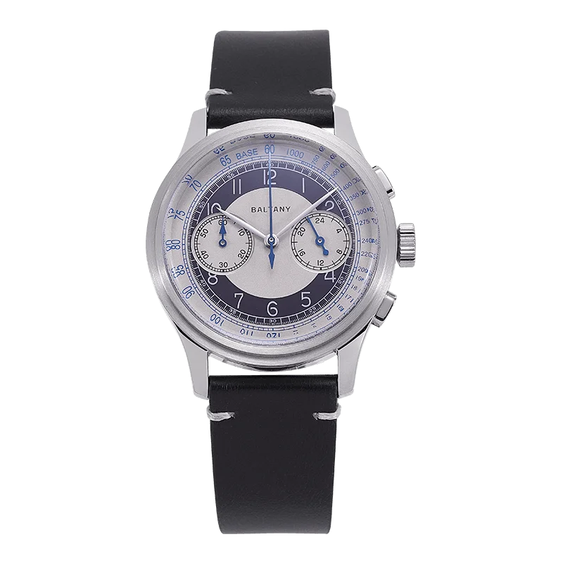 Baltany 39MM Tuxedo Chronograph Man S5050 Sapphire Crystal 50M Waterproof Stainless Steels Retro  Quartz Dress Watches For Man
