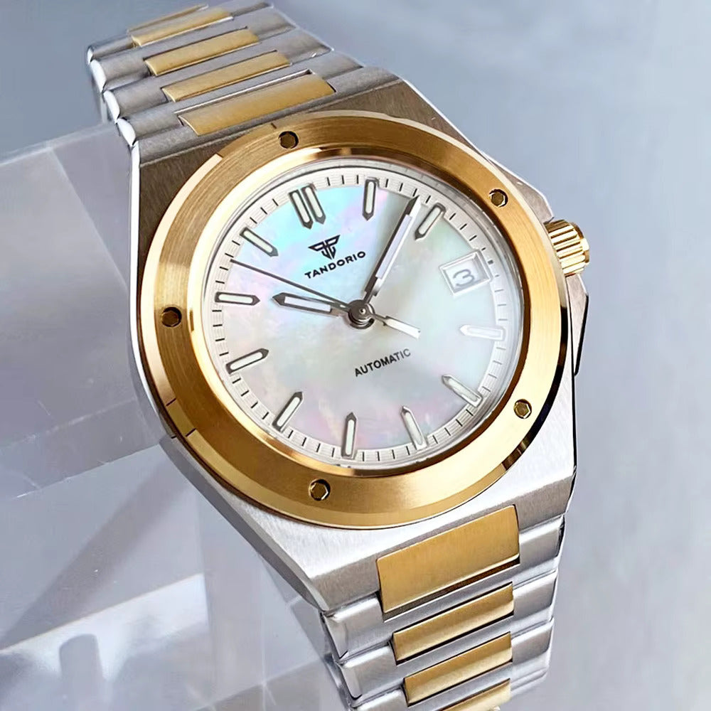Two Tone Gold Silver Tandorio Engineer Watch TD331G NH35 Sapphire 40mm Business 20bar