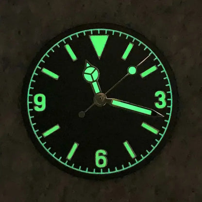 28.5mm Green Luminous Watch Faces Retro Watch Dial + Watch Hands Modified Dial Men's Watches Accessories for NH35/ NH36 Movement