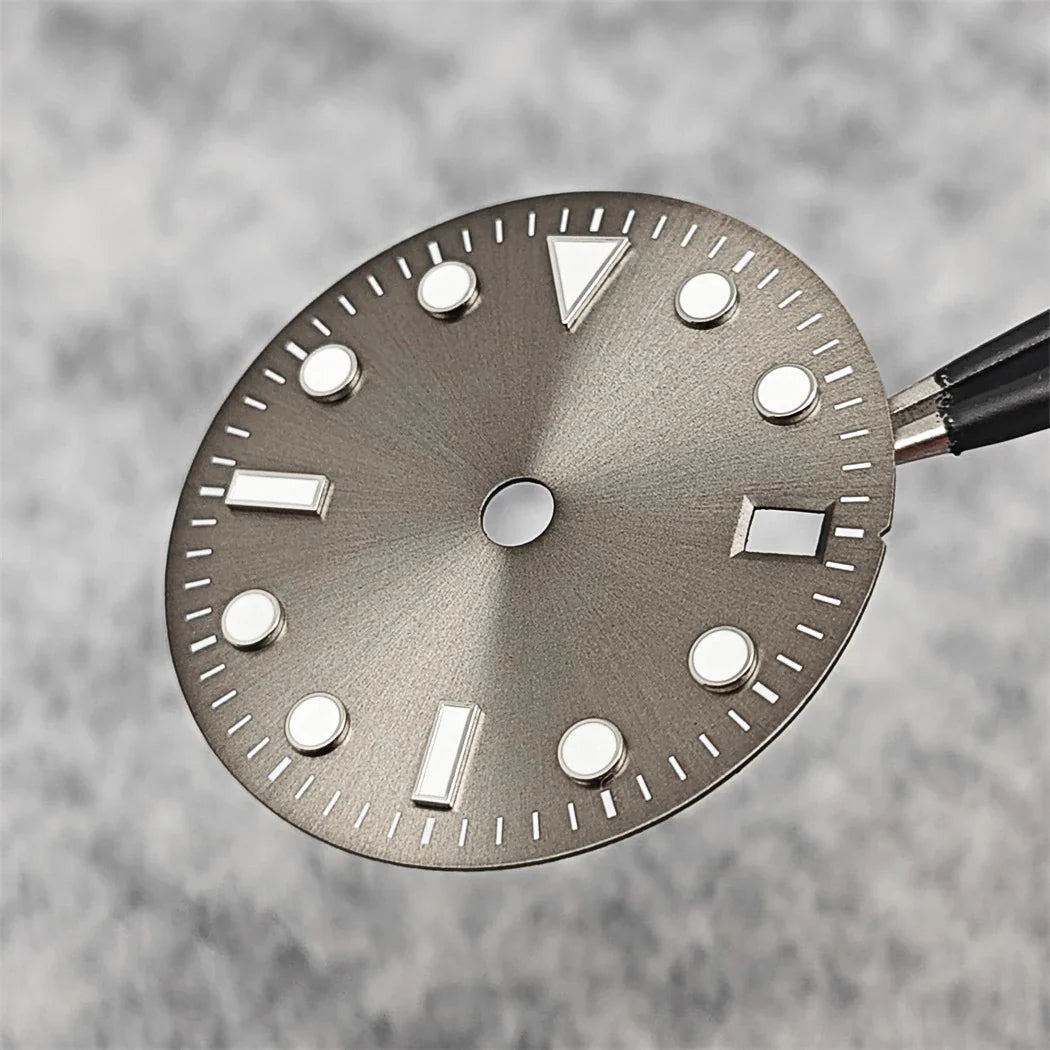 29MM Single calendar Watch Dial Green Luminous Modified Watch Accessories GMT Four-Hand Watch Faces for Japan NH34 Movement