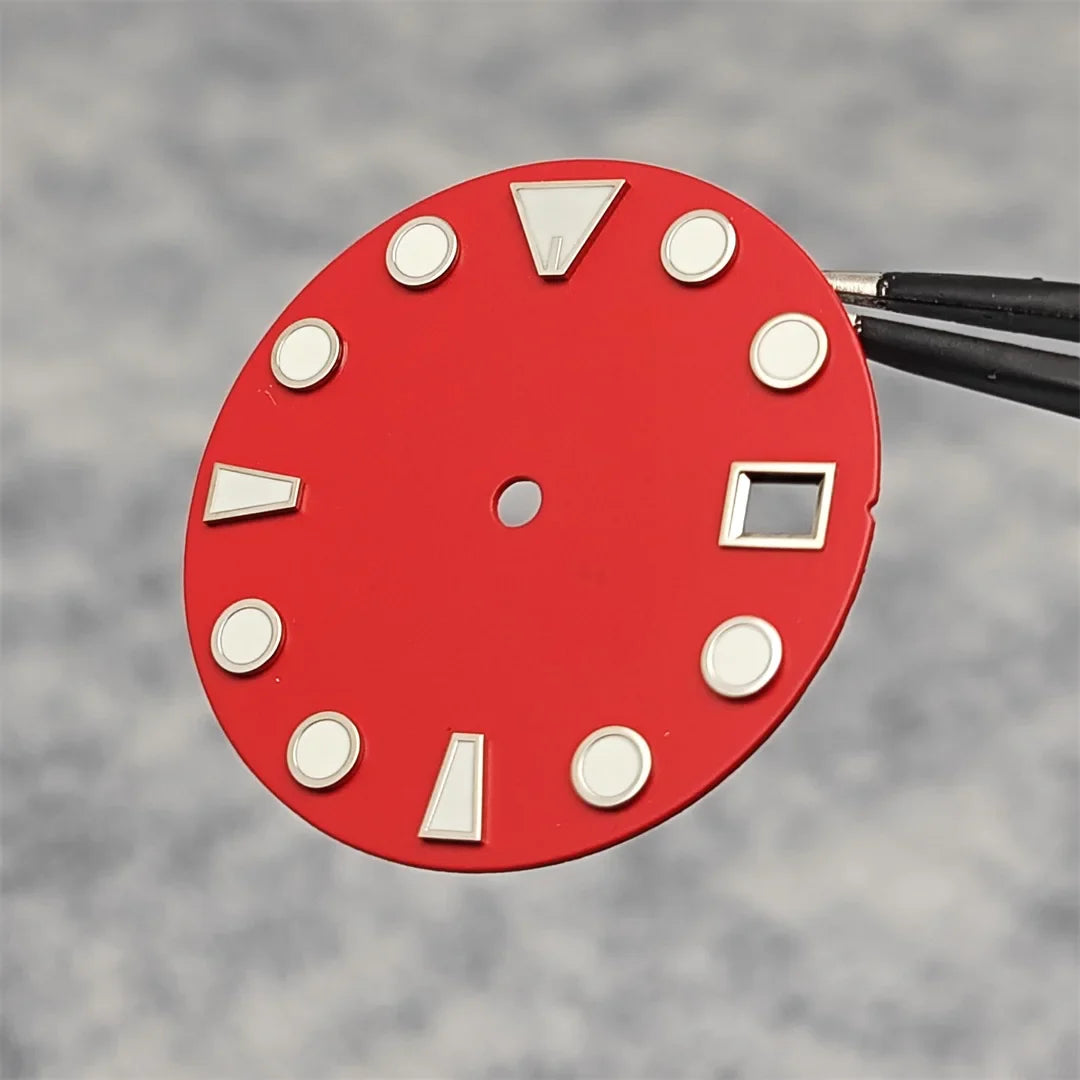 28.5MM New NH35 Dial Green Luminous Watch Face Matte Texture Dial for NH35/ NH36 Mechanical Movement Watch Accessories Repair Parts