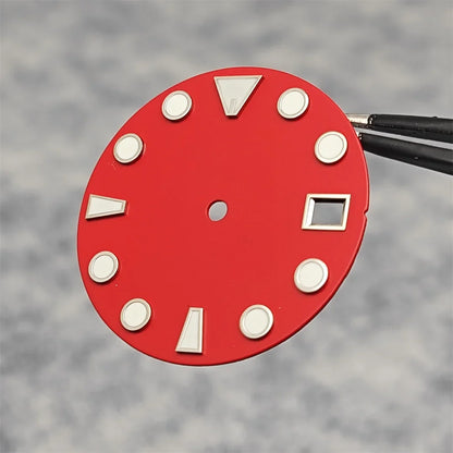 28.5MM New NH35 Dial Green Luminous Watch Face Matte Texture Dial for NH35/ NH36 Mechanical Movement Watch Accessories Repair Parts