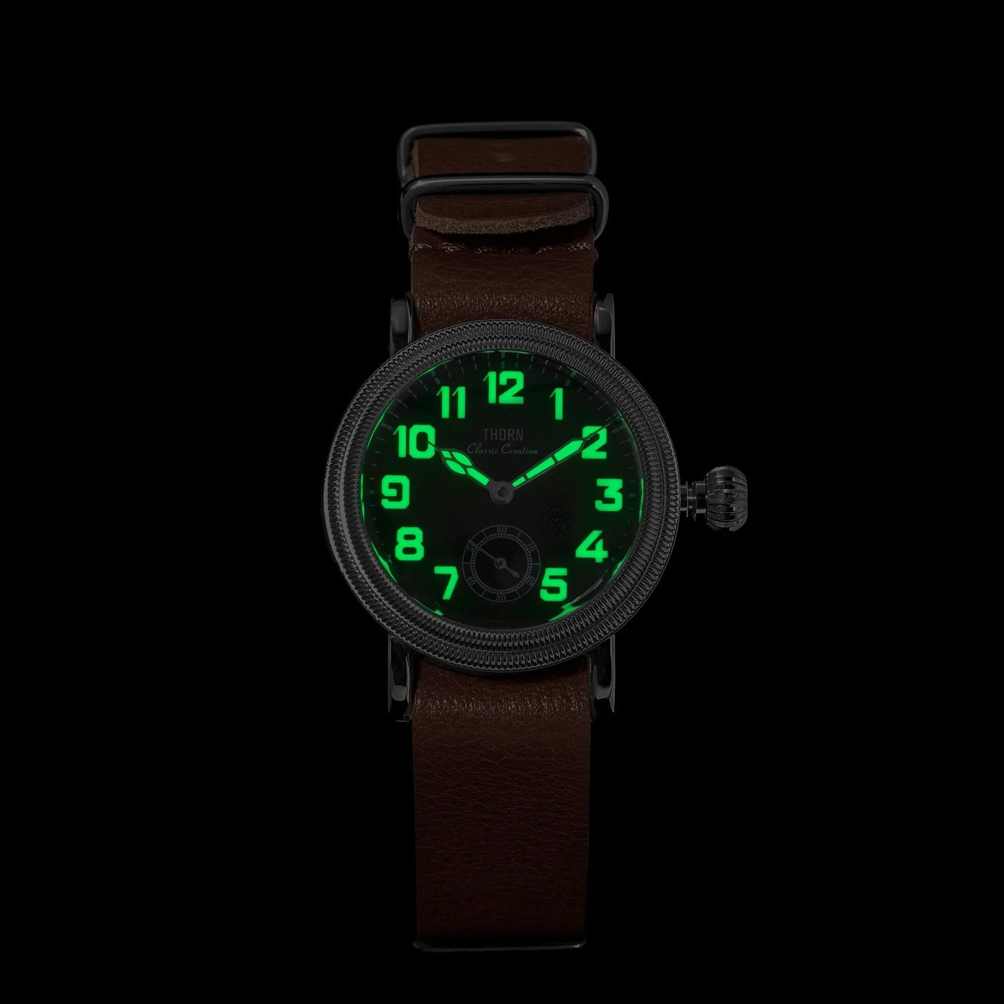 THORN T013 36mm Vintage Pilot Watch ST1700 Manual winding Sub Second Swiss luminous Sapphire