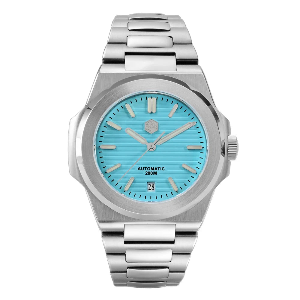 San Martin SN0076 42mm PT5000 Sw200 Automatic Dress Watch 20bar AR Sapphire BGW9 Lume