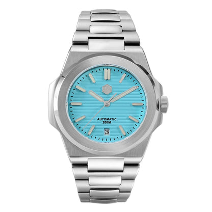 San Martin SN0076 42mm PT5000 Sw200 Automatic Dress Watch 20bar AR Sapphire BGW9 Lume